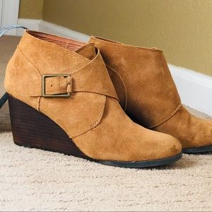 Lucky Brand Suede Wedge Booties